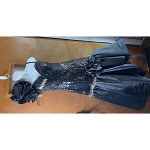 vintage 80s Alyce Designs Womens Lace Sequin Beaded Mermaid Trophy Dress size 6